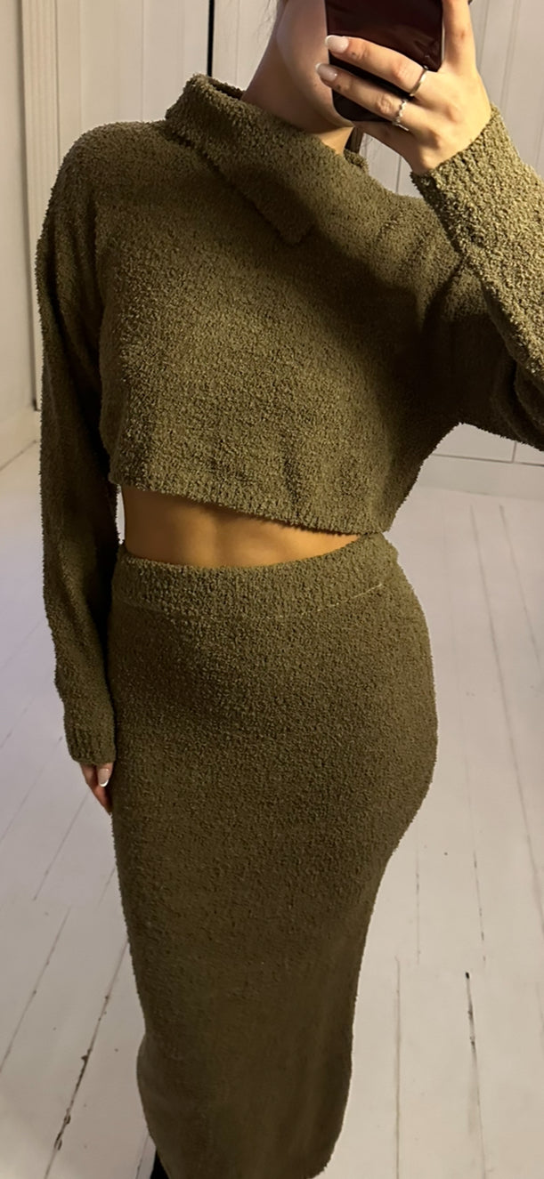 MOCHA KNIT CO ORD SIZE S-M