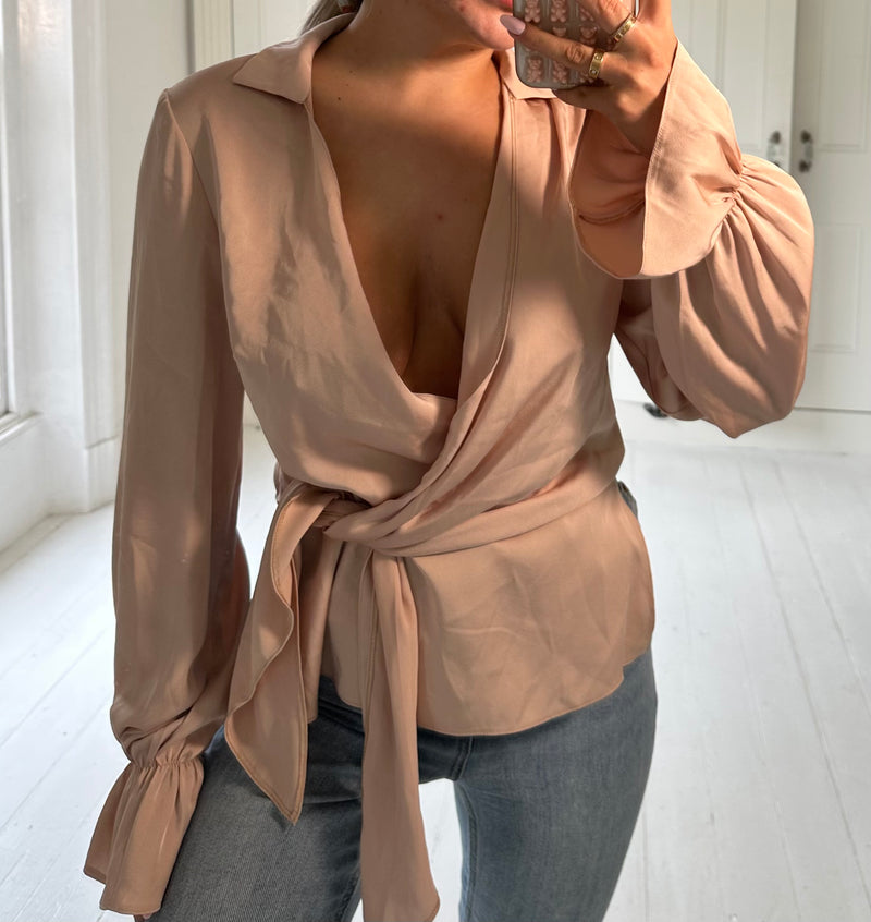 pink satin blouse size 8/10