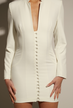 white collar detail blazer dress