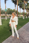 white wrap crop top